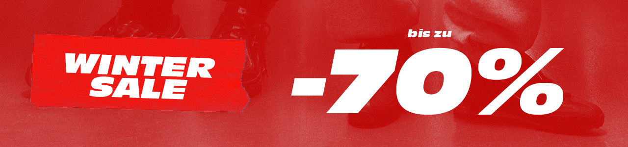 red background with large white text: snipes winter deals up to -70% off