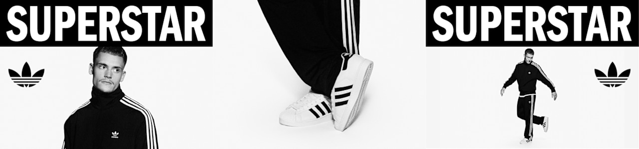 black and white image of athlete Flo Wirtz wearing white adidas Superstar II sneakers and black adidas tracksuit