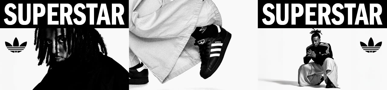 black and white image of athleJules Koundé wearing adidas Superstar II sneakers and black and white adidas apparel