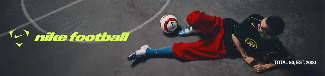 Image of models wearing football inspired streetwear with text nike football