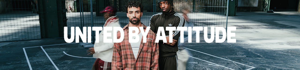 models in the background and United by Attitude claim in a white font in the middle of the image
