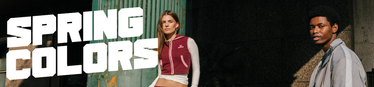 Men and Women dressed in streetwear style with the wordings spring colors