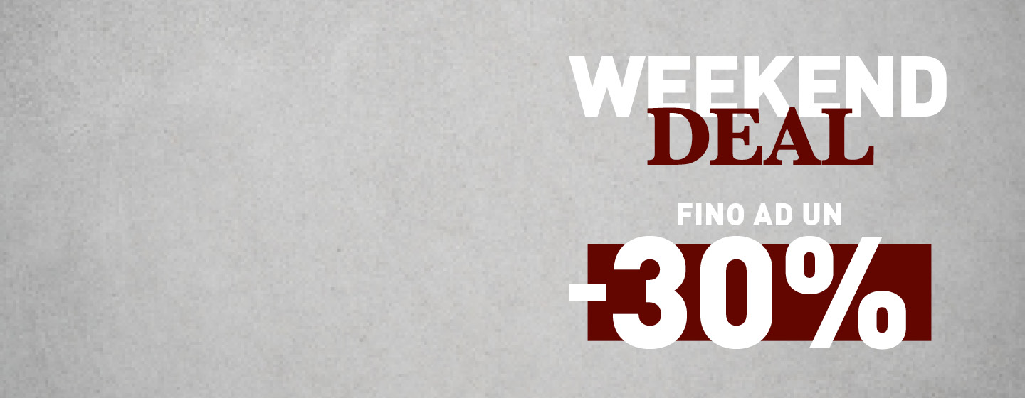 Graphic for a Weekend deal mentioning that is up to 30% off