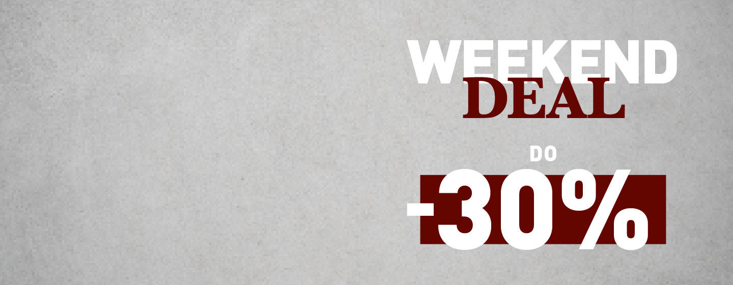 Graphic for a Weekend deal mentioning that is up to 30% off