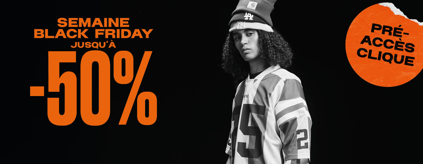 snipes black week pre-access images of male and female models wearing streetwear clothing, sneakers and more