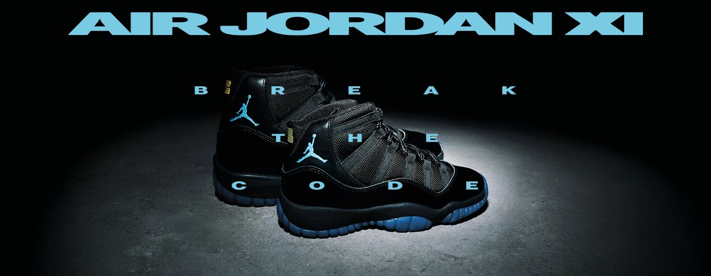 image of model wearing air jordan 11 retro gamma blue