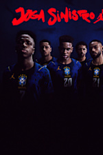 male model wearing the new Jordan x Brazil Football collection