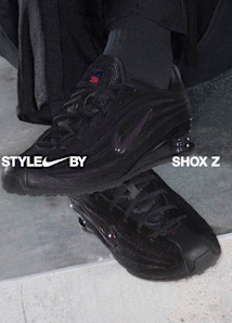 Nike Shox Z campaign portraying a close up of Nike shox z sneakers