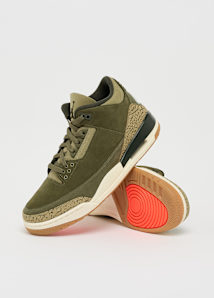 Jordan 3 Retro family affair sneakers stacked on eachother