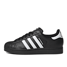 adidas superstar sneaker in black with white stripes