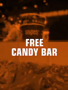 snipes store opening image of candy bar with text free candy bar