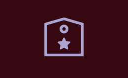 sale icon in purple on a burgundy background