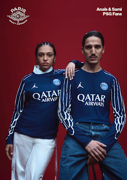 Man and Woman in Jordan x PSG 4th Kit