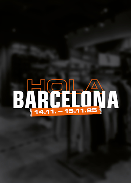 snipes barcelona store opening dark background image of snipes store with thext: Hola Barcelona 07-08 November