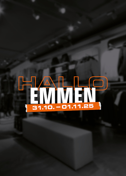 Snipes store dark background with text: Hallo Emmen 31 october - 1 november