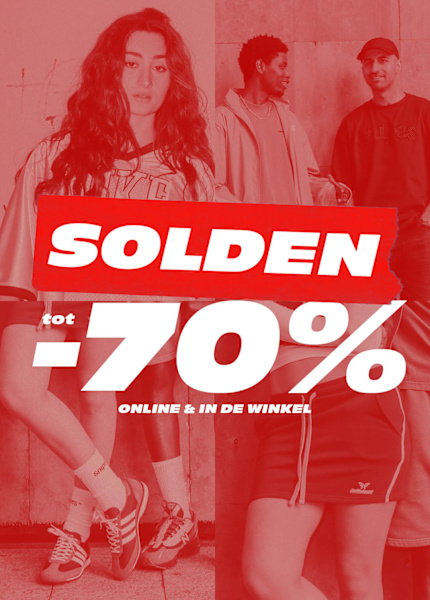 Background with models wearing summer summer clothing and sneakers - text Sale Up to -70% online and in-store
