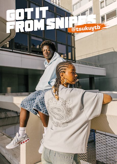 SNIPES french creater Tsuku and female model wearing streetwear clothing