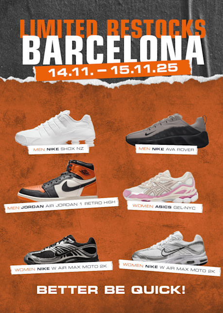 Snipes Barcelona store opening overview of discounted sneakers