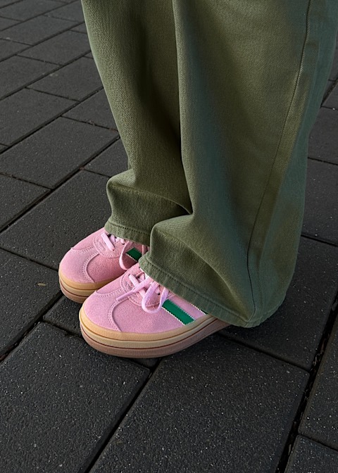 Pink gazelle with green stripes 