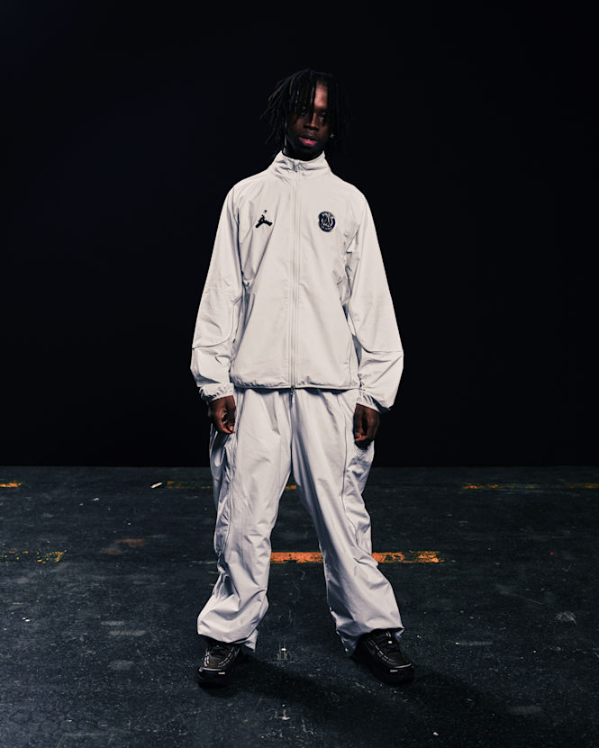 PSG Male Model with SIlver Tracksuit Set