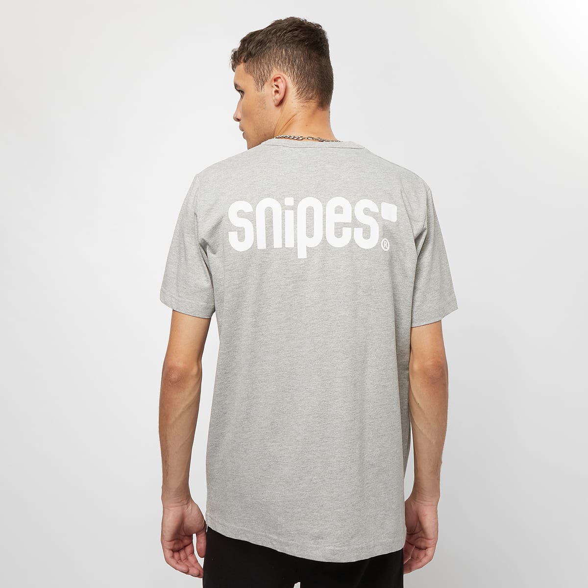 SNIPES Back Basic Logo men T-Shirts & Polo's grijs Maat S Kleding
