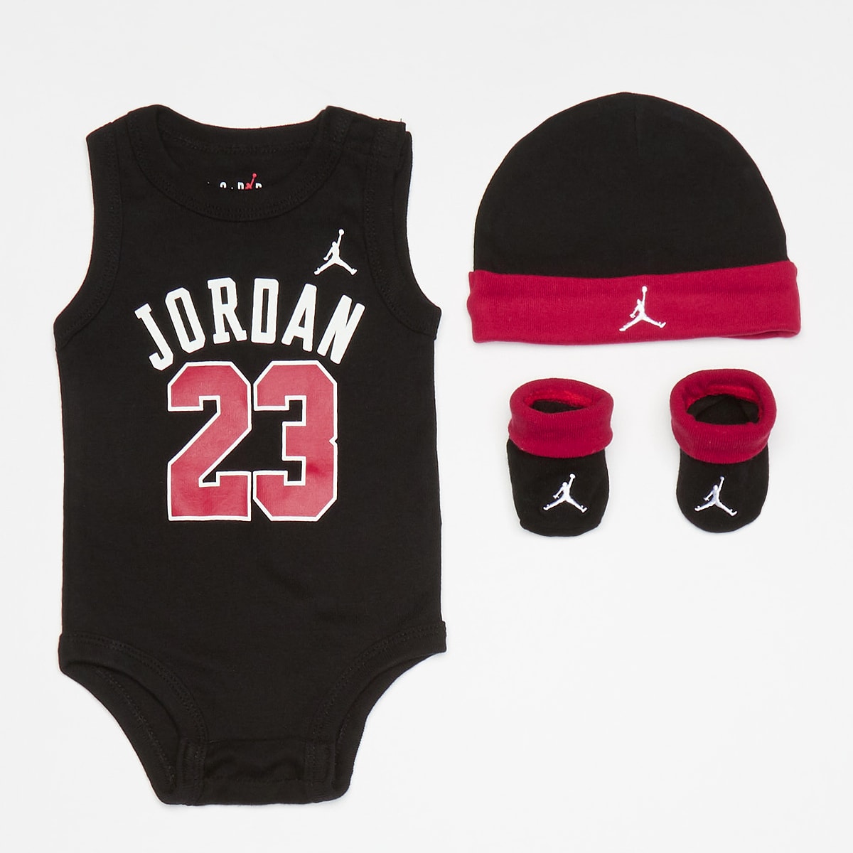 Jordan Jersey 23 (3 Pack) Baby Rompers & Sets in zwart formaten: 6M-12M