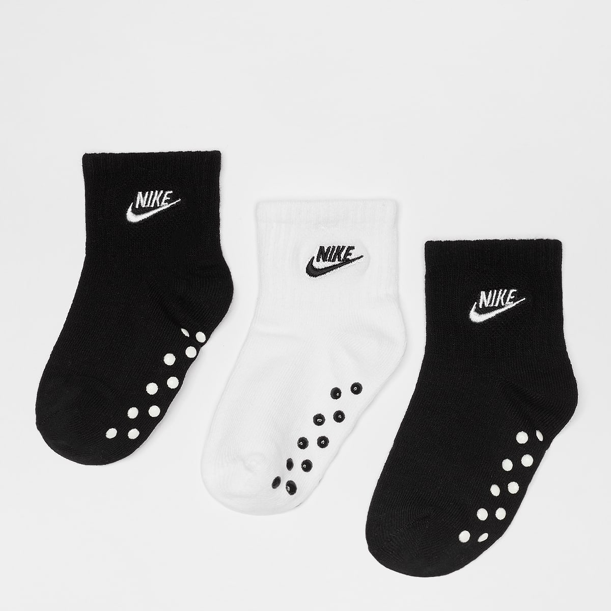 Nike 3 PACK Nh Core Futura Gripper1-2 Years Sokken in zwart formaten: 12M-24M