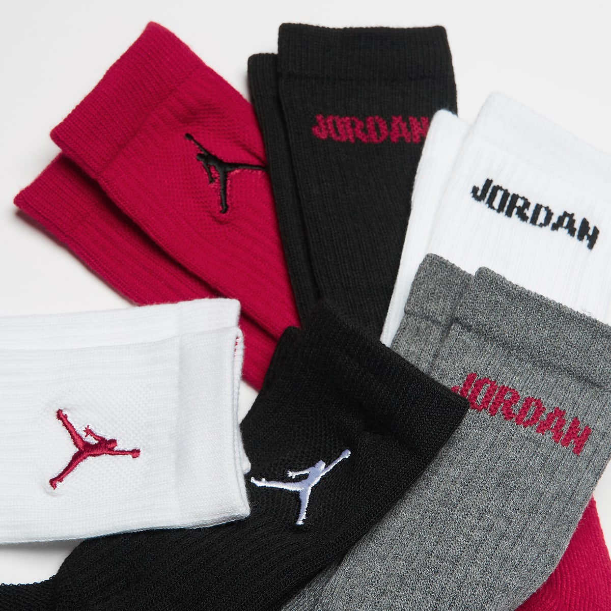 Jordan 6 PACK Legend Crew unisex Sokken multicolor Maat 23.5-27 Kleding