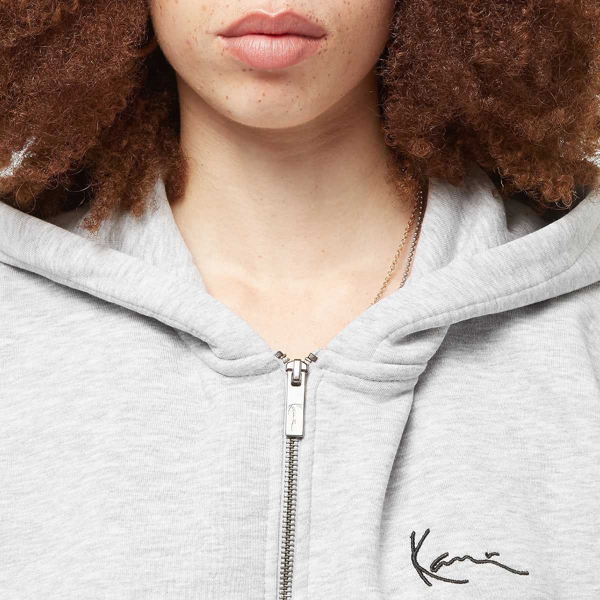 Karl Kani Chest Signature Essential Zip Hoodie Women Hoodies & Sweaters grijs Maat M Kleding