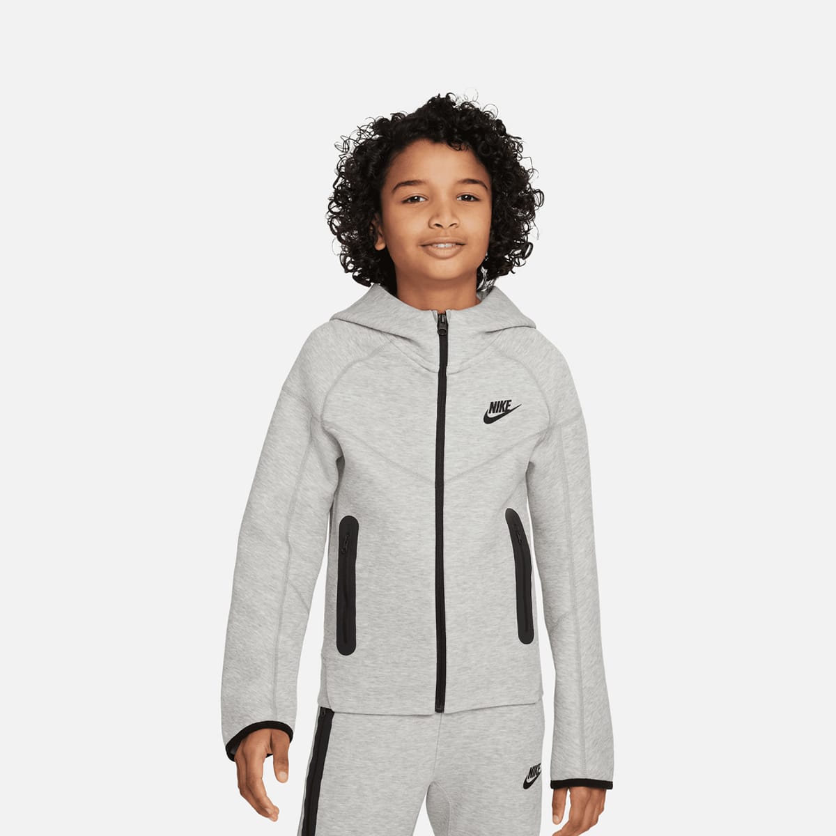 Nike Hoodie met rits voor Sportswear Tech Fleece Dark Grey Heather Black Black Dark Grey Heather Black Black