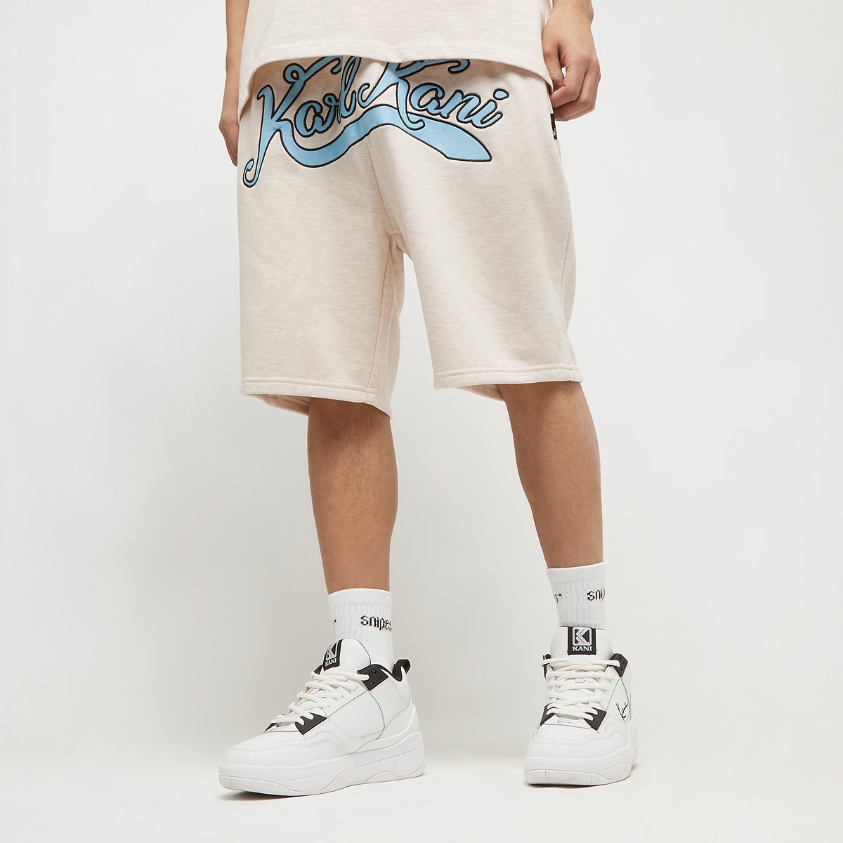 Karl Kani Small Signature Diner Sweatshorts men Sportshorts beige Maat XL Kleding