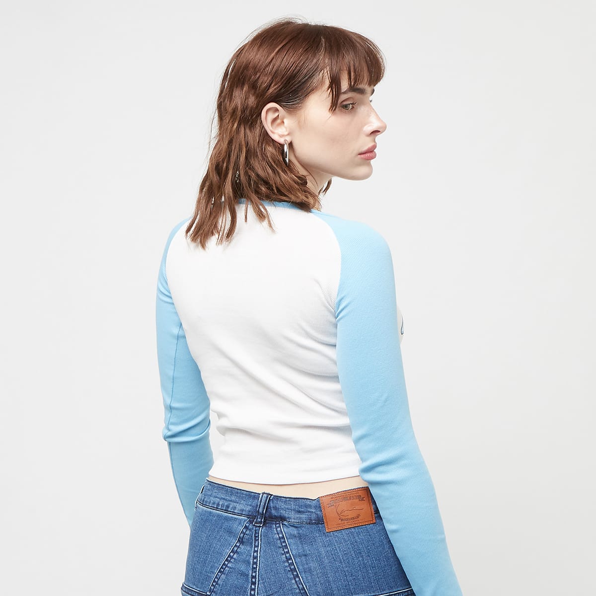 Karl Kani Varsity Crop Block Rib Longsleeve Longsleeves in blauw formaten: L