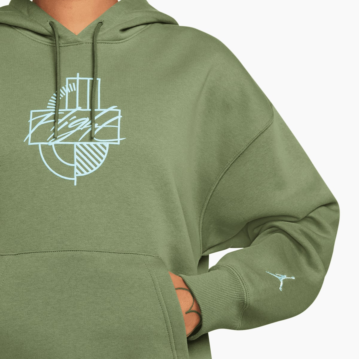 Jordan Brooklyn Fleece Graphic Hoodie Hoodies & Sweaters in groen formaten: XS