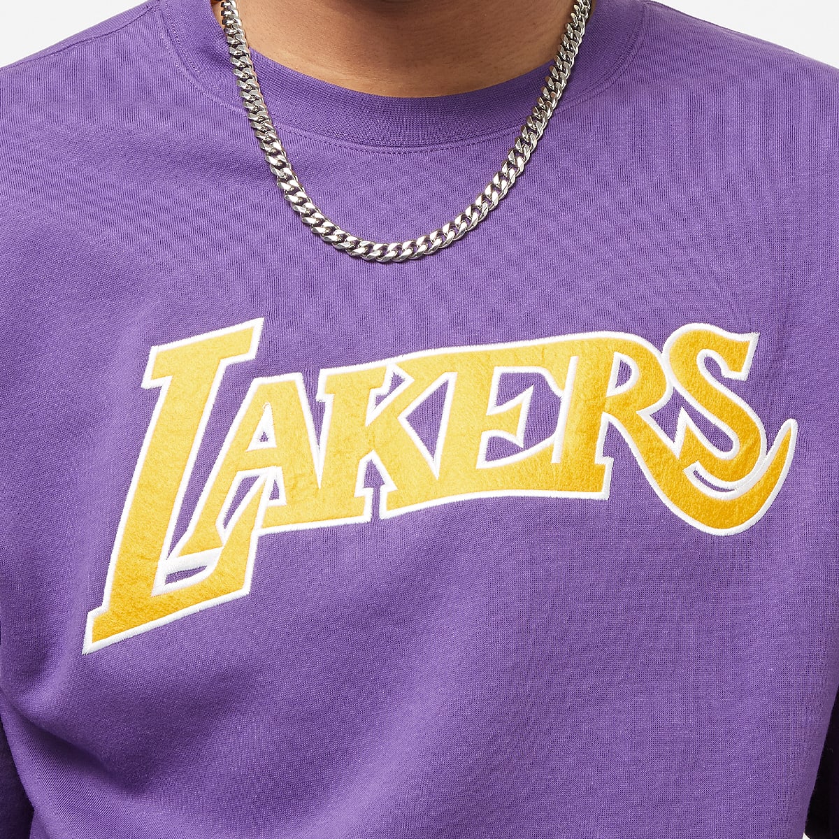 Mitchell & Ness NBA There and Back Fleece Crew Los Angeles Lakers men Hoodies Sweaters roze Maat S Kleding