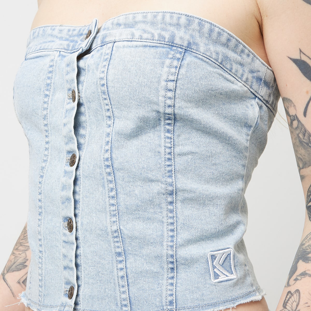 Karl Kani OG Washed Corset Top Tops in blauw formaten: M