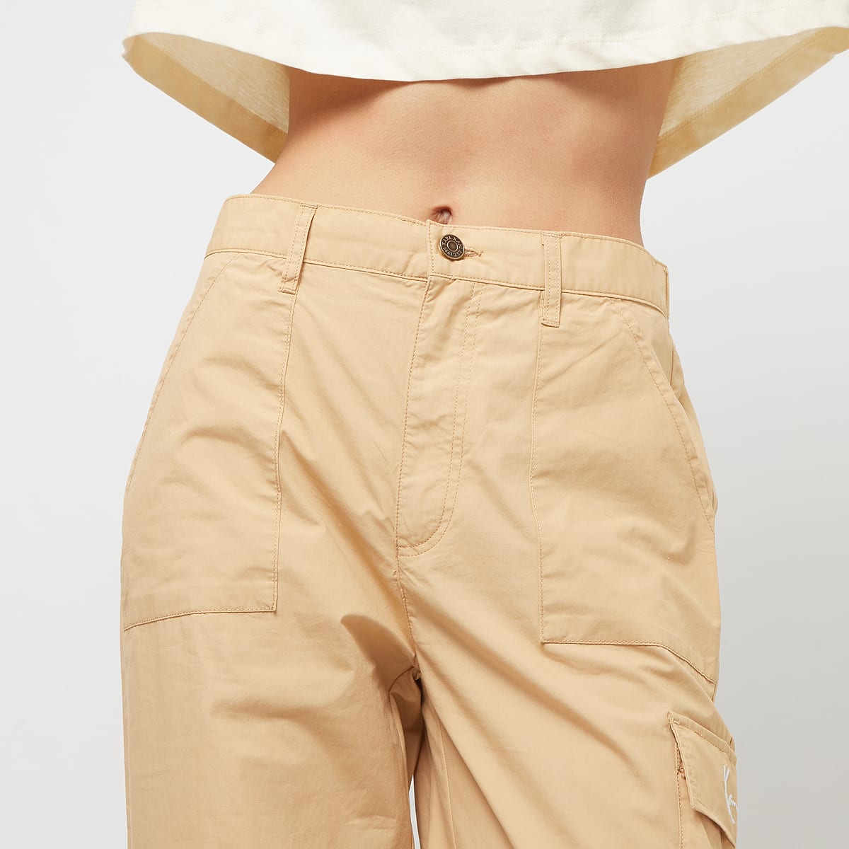 Karl Kani Small Signature Washed Cargo Pants women Cargobroeken beige Maat XS Kleding