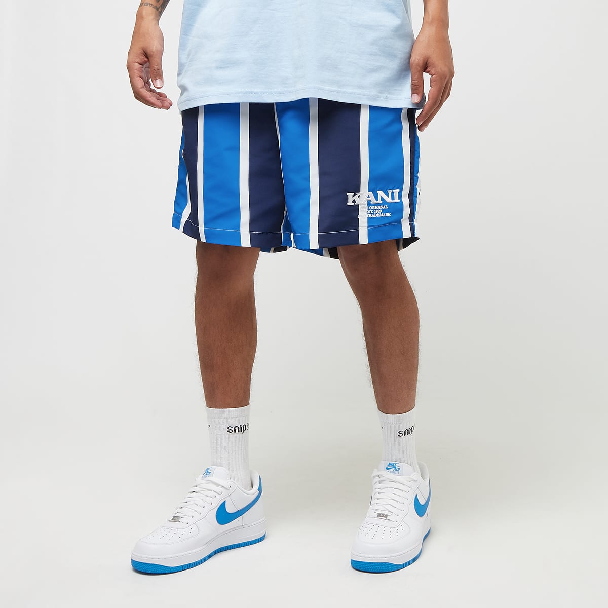 Karl Kani Retro Striped Boardshorts men Sportshorts blauw Maat S Kleding