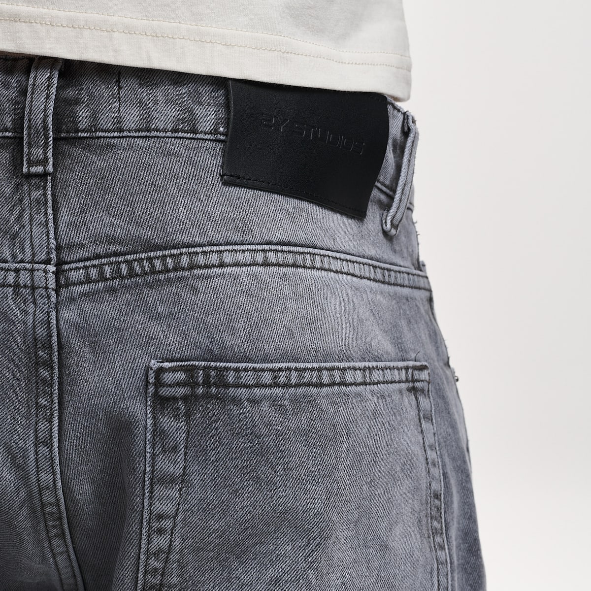 2Y STUDIOS Arun Open Hem Straight Jeans men Spijkerbroeken grijs Kleding