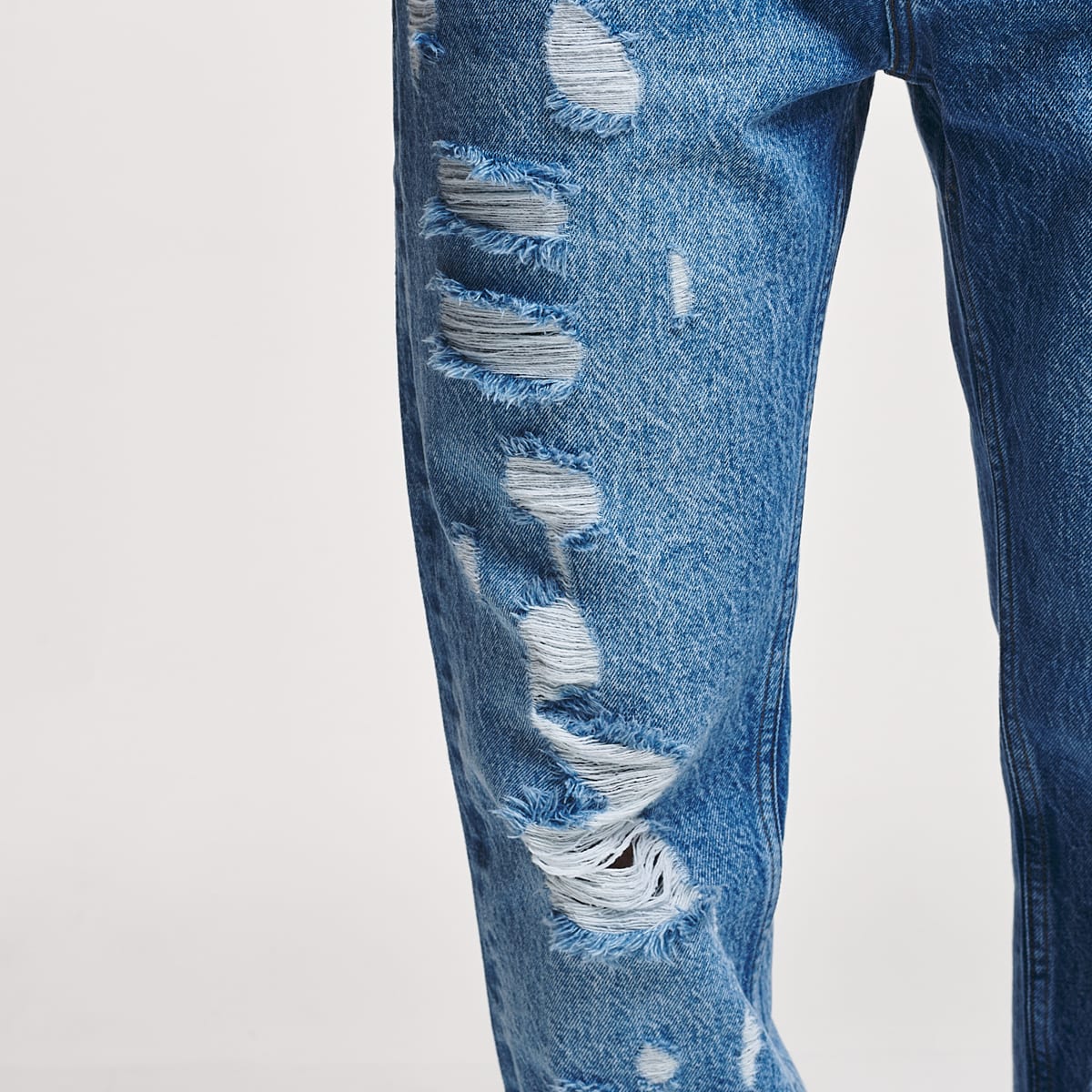 2Y STUDIOS Firio Destroyed Straight Jeans men Spijkerbroeken blauw Kleding