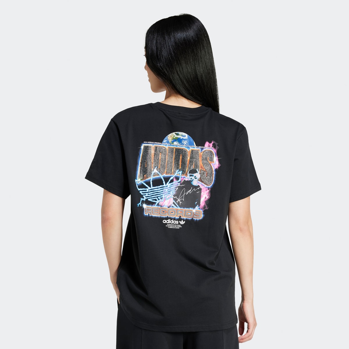 adidas Originals adi Records Graphic T-Shirt Women T-Shirts & Polo's zwart Maat S Kleding