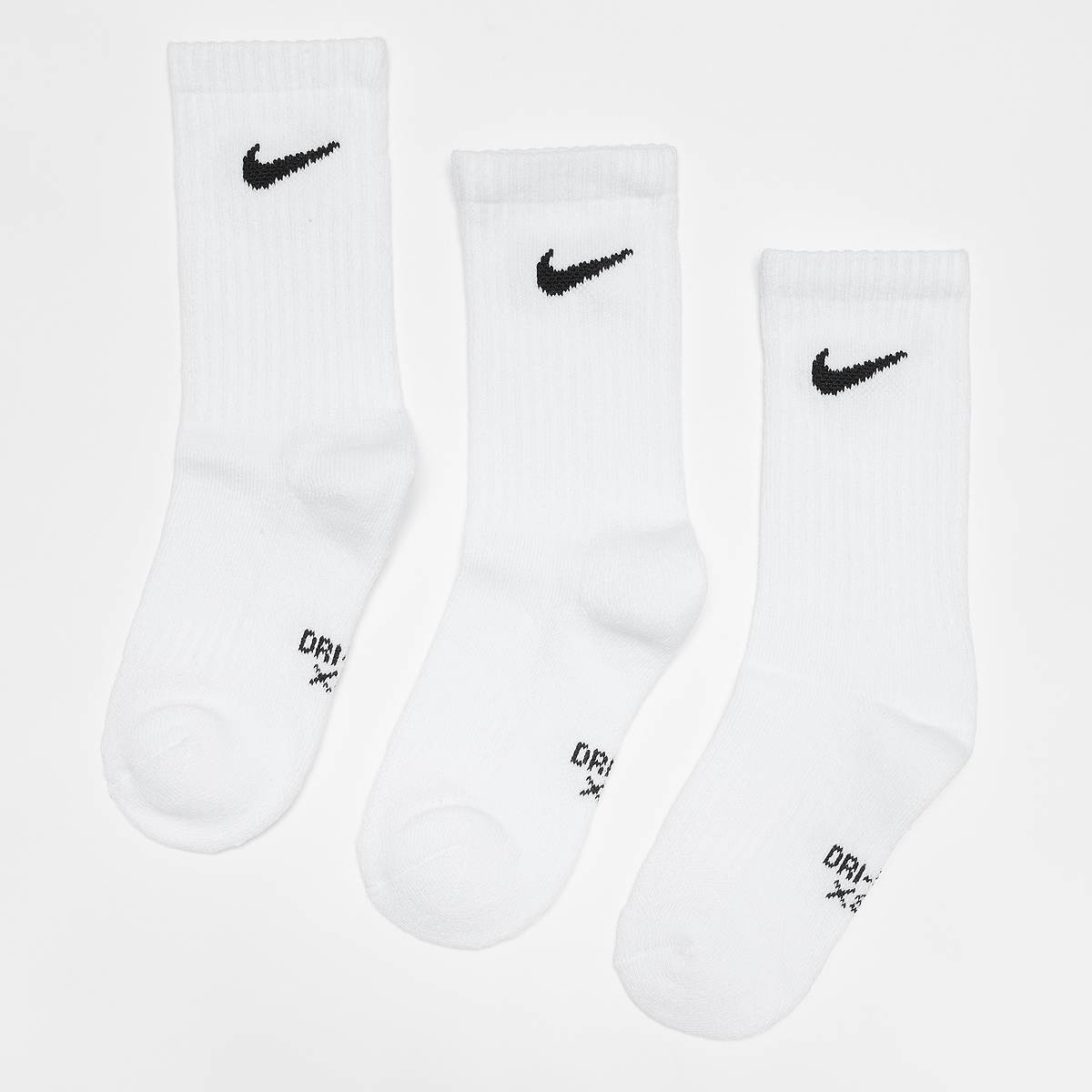 Nike 3 PACK Dri-Fit Perfor ce Basic Crew Socks unisex Sokken wit Maat 4Y-5Y Kleding