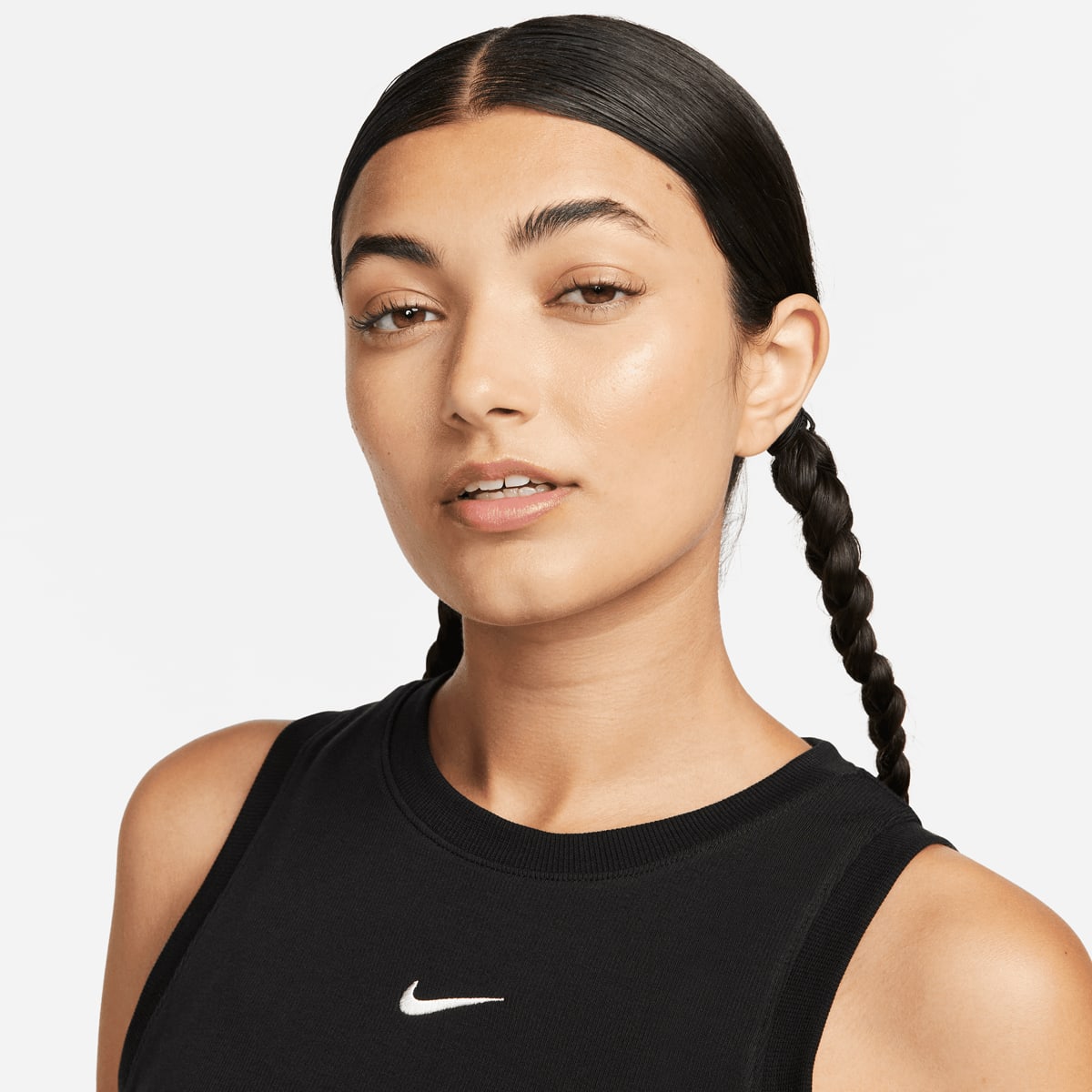 Nike Sportswear Essentials Rib Crop Tanktop Tops in zwart formaten: M