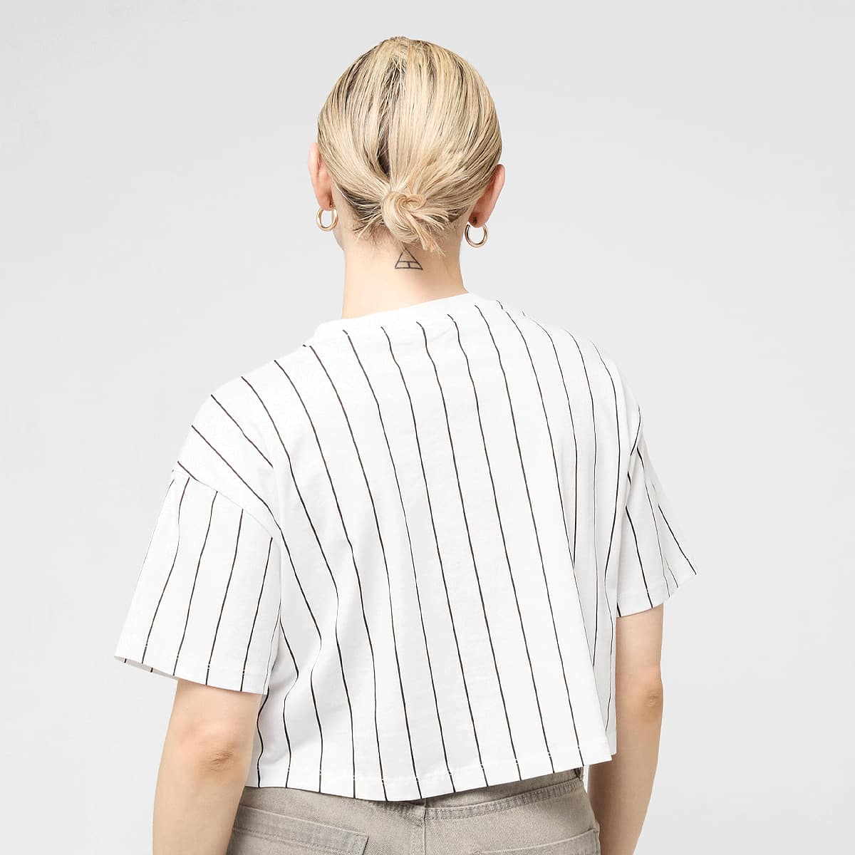 Karl Kani Small Signature Essential Pinstripe Crop Tee women T-Shirts & Polo's wit Maat XS Kleding