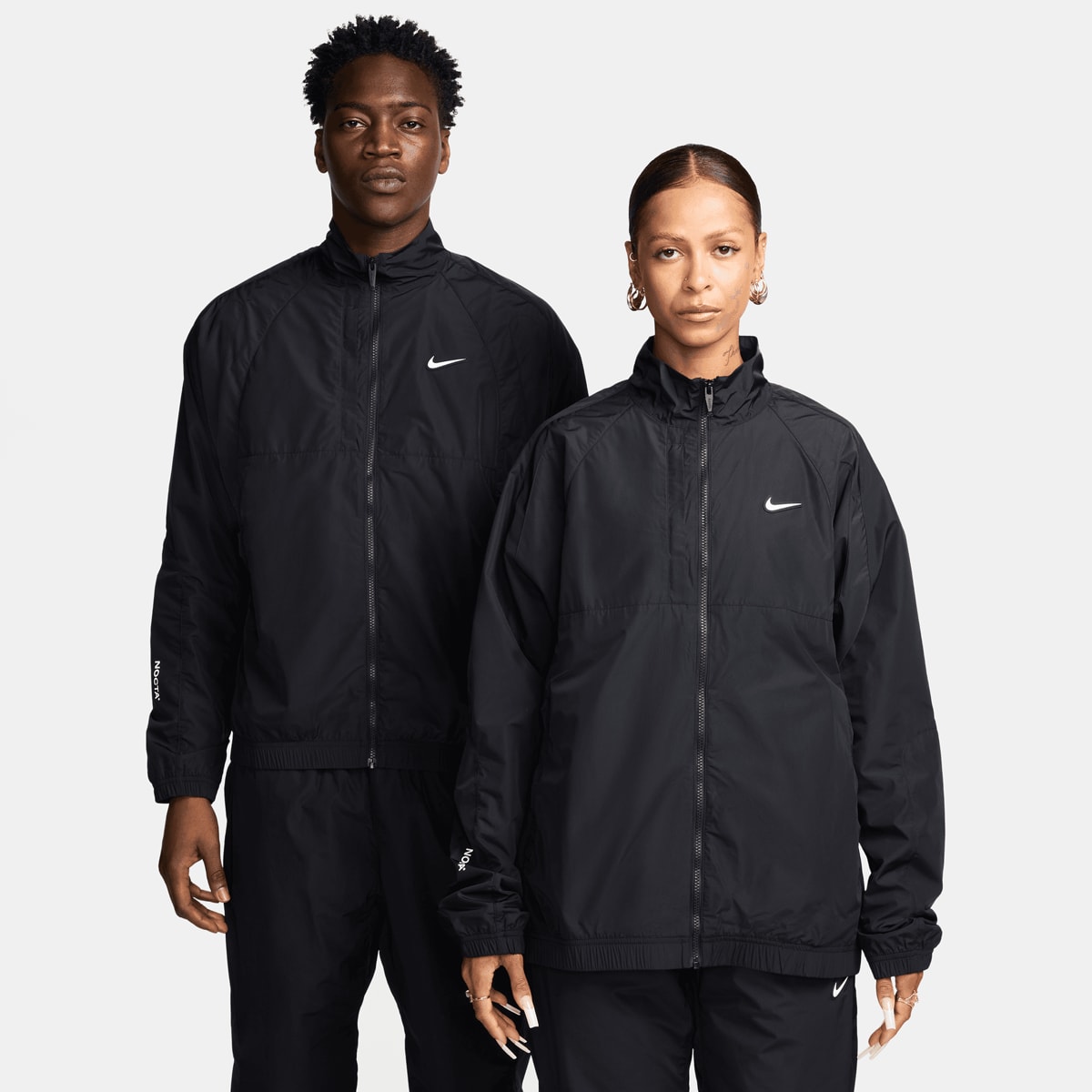 NIKE Nocta Nylon Track Jacket Trainingsjassen Kleding black white maat: XL beschikbare maaten:M L XL