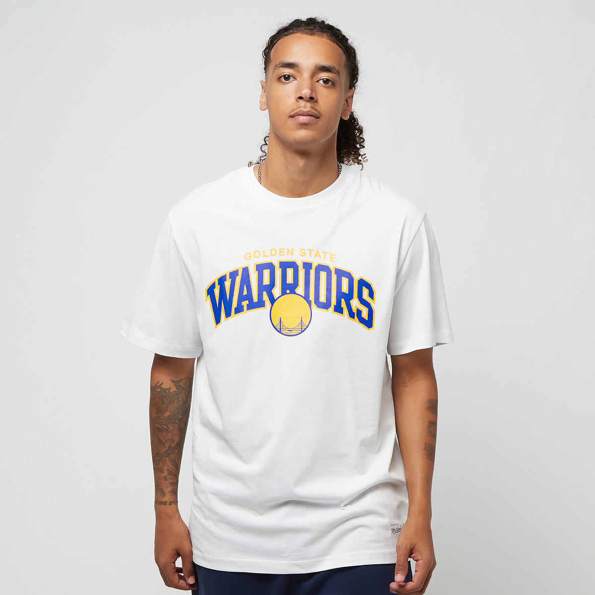 Mitchell & Ness NBA Golden State Warriors Table Top men T-Shirts Polo's wit Maat S Kleding