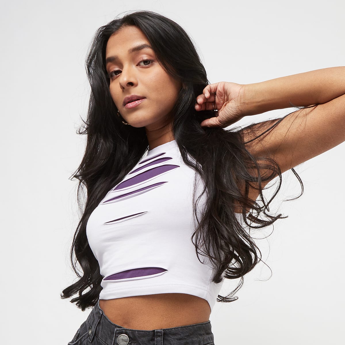 Sixth June Multi Cut Out Crop Top Tops lila maat: XS beschikbare maaten:XS S M L