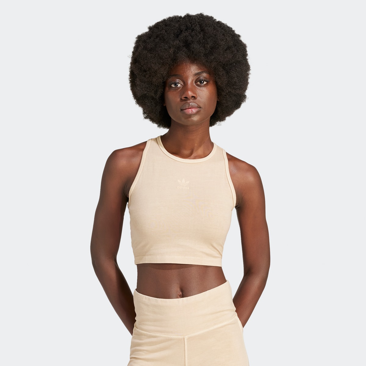Adidas Originals Essentials Plus Crop Tank Tops Dames magic beige maat: XL beschikbare maaten:XS S M L XL