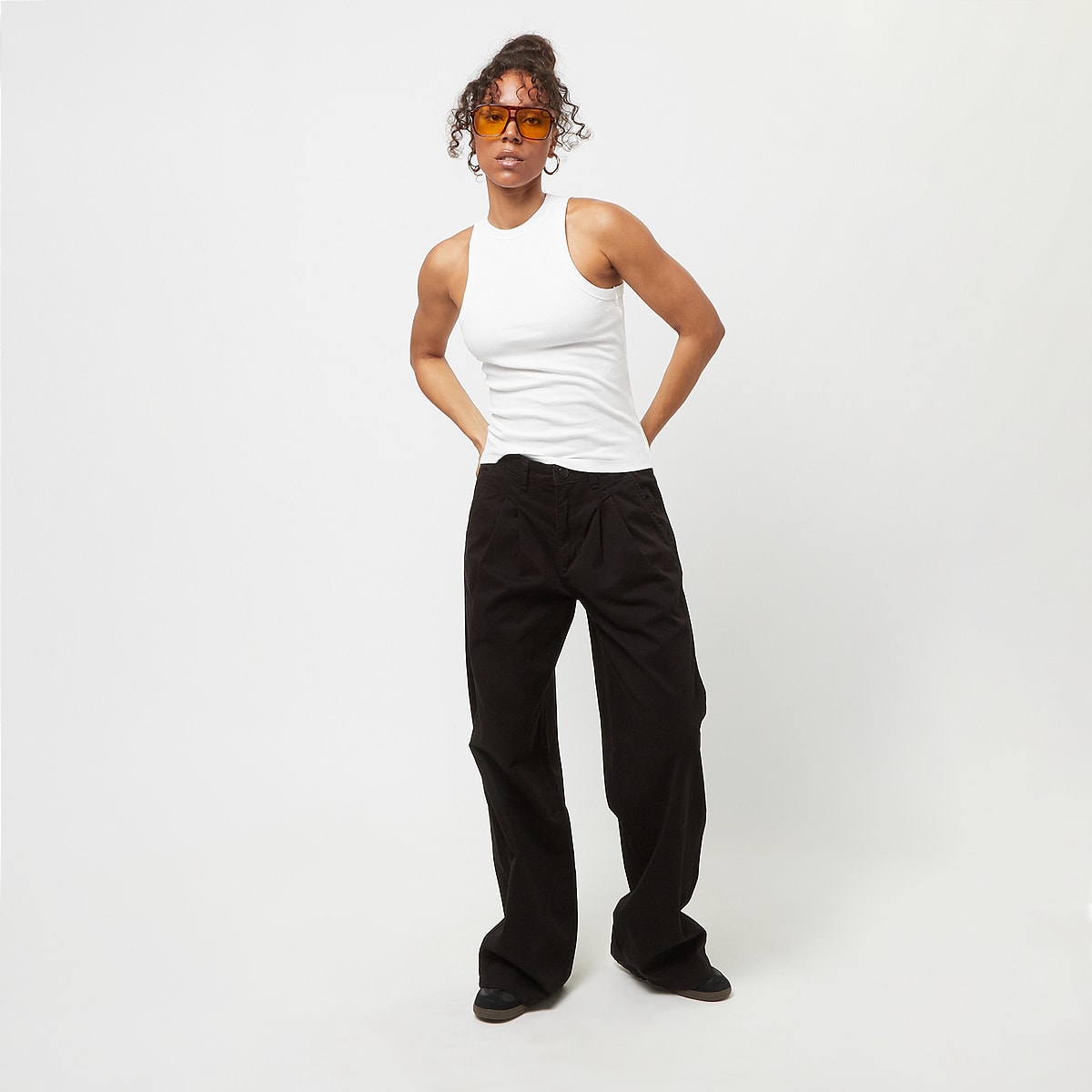 Urban Classics Racer Back Rib Top Tops in wit formaten: XS