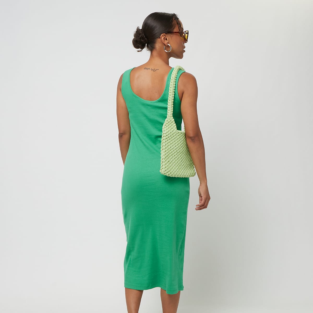Urban Classics Rib Top Dress Jurken & Rokken in groen formaten: XS
