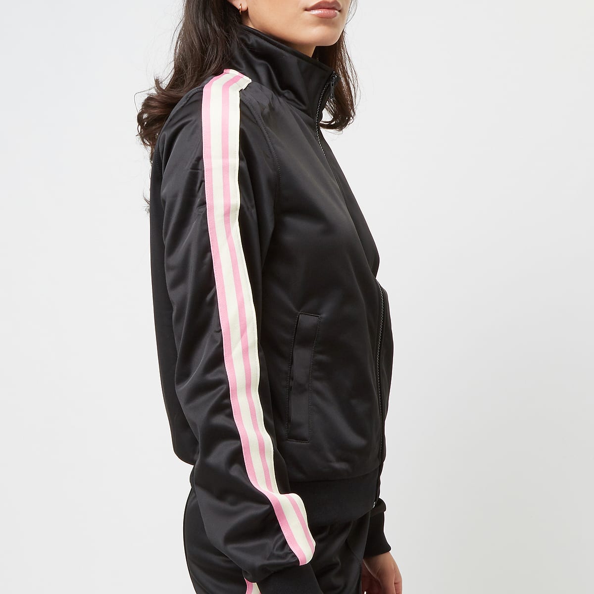 Urban Classics Retro Track Jacket women Trainingspakken zwart Maat XS Kleding